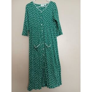 Go Softly Patio Dress Medium Nightgown Cottage Core Pockets House Mumu Pockets